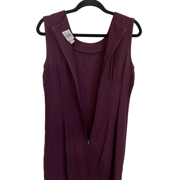 VTG R&M Richards Karen Kwong Burgandy Dress Size 12 Style 4052 Made in USA Zip - Picture 3 of 8